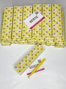 GETUP BROSONS IMPEX Pince à épiler pour cils jaune, 90 degrés, en acier inoxydable de précision, antistatique, à pointe lisse de 10 mm, ensemble - Product Image 6