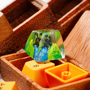Keycaps Artisanat Forêt Mystique, Keycaps Artisanat Personnalisé, Keycaps Anime Mignons, Keycaps Verts, Ensemble de Keycaps, Keycaps en Bois - Product Image 5