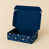 Folder Kardus Bergelombang Warna-Warni Custom dengan Lapisan UV & Foil Emas untuk Hadiah-Bahan Daur Ulang Dapat Dilipat