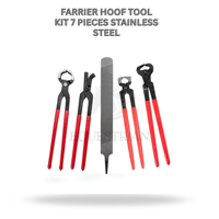 Kit d'outils pour sabots de cheval FARRIER, 7 pièces, en acier inoxydable, pour l'entretien des sabots.