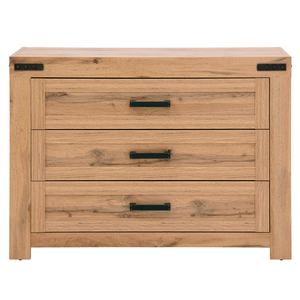 Buffet moderne de luxe rustique en bois massif avec poignées métalliques, meuble de rangement de style ferme moderne pour chambre et salle à manger - Product Image 2