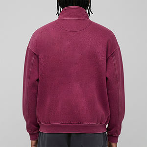 Sweat à capuche zippé en molleton 100 % coton, col ras du cou, respirant, délavé à l'acide, uni, pour homme – Collection Hiver – Meilleures ventes - Product Image 3