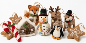 ชุดเครื่องประดับตกแต่งต้นคริสต์มาสทำมือจากผ้าสักหลาด สีสันตามสั่ง ของตกแต่งวันหยุดฤดูหนาว ขายส่ง ของขวัญ ขนสัตว์นุ่ม แขวนประดับ - Product Image 3