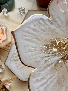 Flower Resin <b>Cake</b> <b>Stand</b>, Fruit <b>Stand</b>, Cupcake <b>Stand</b>, Grazing <b>Stand</b>, White and Gold Resin Tray, Wedding <b>Cake</b> Floral Resin <b>Cake</b> St - Product Image 5