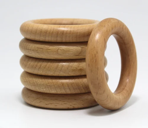 Anneau de serviette en bois naturel massif, support de décoration de table, accessoire de cuisine rustique pour salle à manger, vente en gros en vrac, direct usine - Product Image 1