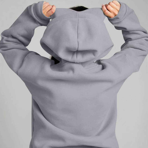 เสื้อฮู้ดซิปผู้หญิงผ้าฝ้ายแท้ 100% พรีเมียม ย้อมสีพื้น พร้อมฮู้ดปิดตาในตัว รับผลิตตามสั่ง OEM จำนวนมาก - Product Image 6