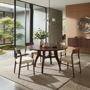 Teak Wood Garden <b>Set</b> Outdoor <b>Dining</b> <b>Table</b> Natural Solid <b>Round</b> Patio Furniture <b>Set</b> Wooden Backyard Seating <b>Dining</b> Room Box - Product Image 4
