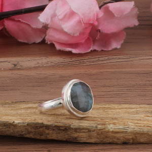 Labradorite bleue naturelle en gros, sertie de pierres précieuses, argent sterling 925, pierre d'intuition flashy pour femmes - Product Image 5
