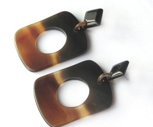 Boucles d'oreilles en corne naturelle de qualité supérieure, légères, faites à la main, style bohème, accessoire de mode - Product Image 2
