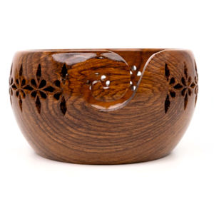 Bol à fil en bois de pin fait main avec découpe en spirale et ensemble de 12 crochets, support portable pour le rangement du laine, cadeaux, bol à fil - Product Image 6