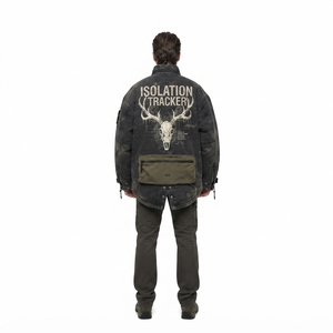 OEM Heavyweight 450GSM Canvas Boxy Hunting <b>Jacket</b> <b>Gothic</b> Gorpcore Men's Distressed Vintage Winter Outerwear Water-Resistant - Product Image 2