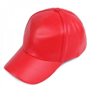 Unisex <b>Navy</b> Blue PU Leather Baseball Cap 6-Panel Fitted Casual <b>Hat</b> for Adults Solid Color Four Seasons Wear - Product Image 4