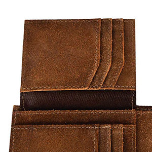 Portefeuille long pour homme en cuir de vachette de style vintage, luxe, antivol et fermeture éclair, prix d'usine - Product Image 3