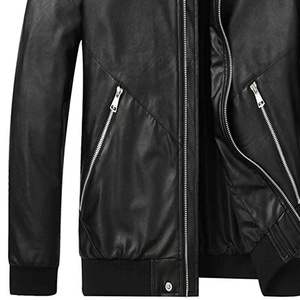 Chaqueta Unisex de Cuero PU con Cuello Alto, Diseño Sólido, Resistente al Viento y Transpirable, Ajuste Cómodo, Ropa Casual para Exteriores AI-LJ-053 - Product Image 4