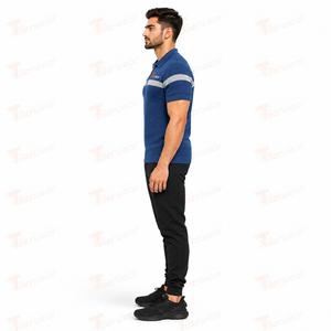 Oversize Vintage Short Sleeve Men's 100% Cotton for <b>Polo</b> T-<b>Shirt</b> Breathable Polyester with <b>Striped</b> Logo Print Casual Golf Wear - Product Image 3