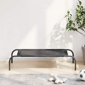 Cama para Perro Pequeño en Negro, Hecha de Textilene y Acero con Recubrimiento en Polvo, Categoría de Productos para Mascotas - Product Image 1