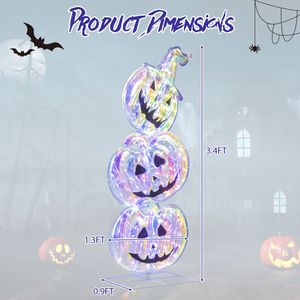Decorazione di Halloween a forma di zucca con 150 LED e base - Product Image 5