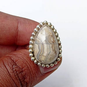 Anillo de Plata de Ley 925, anillo de declaración, joyería de ágata, joyería hecha a mano, regalo del Día de San Valentín para ella - Product Image 1