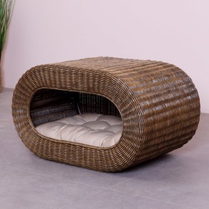 Stylish cat beds natural rattan pet bed high quality dog cave sofa wholesale kitten lounger - Product Image 1
