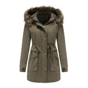 Parka thermique imperméable pour femme avec capuche à bordure en fourrure, fermeture éclair personnalisable, logo, veste d'automne, prix de gros usine - Product Image 1