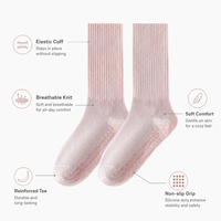 Chaussettes de Pilates personnalisées à bout ouvert, antidérapantes pour le yoga, en mélange de coton doux, respirantes, pour femmes, entraînement de Pilates, fitness, exercice