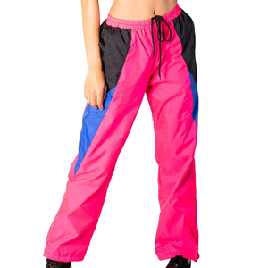 Wholesale Streetwear <b>Drawstring</b> Waist Flare Windbreaker <b>Trouser</b> For Women High Quality Solid Color Waterproof Soft Shell Pant - Product Image 1