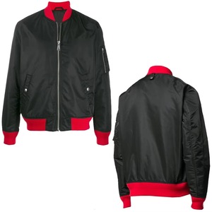 Black Red Premium Bomber <b>Jacket</b> Lightweight Zip Front Streetwear Outerwear Custom Manufacturer - Product Image 6