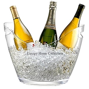 Seaux à glace en verre de cristal refroidisseur et refroidisseur boissons et baignoires ombre transparente stockage et organisateur de bouteilles de vin de grande forme - Product Image 1