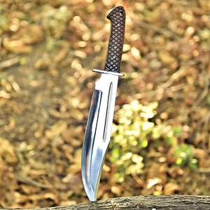 Couteau Bowie à lame fixe en acier inoxydable A&M Enterprises, pointe droite, manche en bois, survie, utilitaire, camping, OEM/ODM - Product Image 2