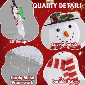 Pupazzo di Neve 2D Pre-Illuminato con Mani Sventolanti, 170 LED Luce Bianca Calda, Decorazioni Natalizie da Giardino, Gonfiabile Luminoso da Esterno - Product Image 6