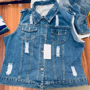 Chaqueta Vaquera de Mezclilla para Mujer de Primera Calidad, Lavada, con Bordado de Perlas en Toda la Superficie, Logotipo Personalizado, Chaquetas Vaqueras Lisas para Mujer - Product Image 5