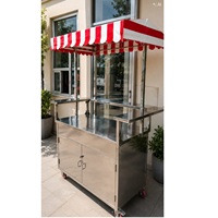 Comptoir de préparation et de service commercial en acier inoxydable de qualité export pour restaurants et fast-foods, disponible à la vente
