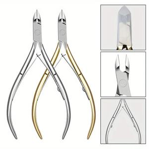 Coupe-cuticules professionnel en acier inoxydable, ciseaux pour soins des doigts, manucure, coupe-ongles, outils pour peaux mortes, doré et argenté - Product Image 1