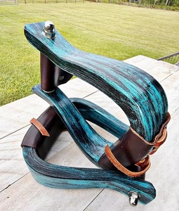 Étriers d'équitation en bois de qualité supérieure, couleur personnalisée, logo, poignée en caoutchouc, style western - Product Image 3