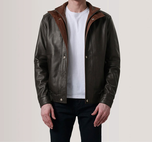 Veste en cuir vintage unisexe en coton enduit, imperméable, coupe-vent, écologique, livraison rapide, confortable - Product Image 1