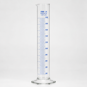 Cylindre gradué en verre de 2000 ml, bleu, équipement de mesure pour laboratoire de chimie - Product Image 6