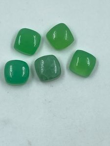 Pierre précieuse naturelle de chrysoprase, forme coussin authentique, 5 pièces, 5,85 carats, pour la fabrication de bijoux - Product Image 2