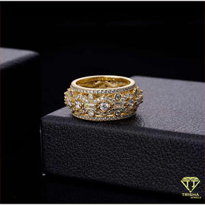 Anillo de Lujo de Plata 925 con Diamantes Cultivados en Laboratorio, Estilo Vintage con Múltiples Piedras, Diseño de Cóctel, para Compradores de Joyería al por Mayor - Product Image 4