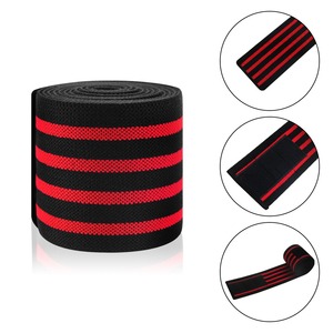 Bande de soutien pour le coude en nylon et coton, fermeture réglable à boucle et crochet, rouge et noir, protection pour l'entraînement de musculation, toutes saisons - Product Image 5