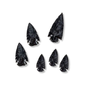 Obsidienne noire, pointe de flèche taillée à la main de 3 à 3,5 pouces, pierre naturelle, outil spirituel, cadeau - Product Image 1