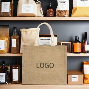 Petits sacs de courses avec logo personnalisable en jute 100% écologiques - Product Image 6