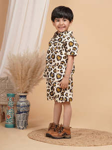 100% coton garçons ensemble de vêtements décontracté à manches courtes chemise à motif solide pour enfants de 1 à 5 ans - Product Image 2