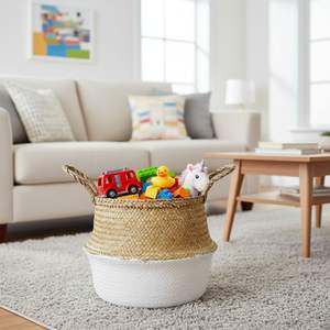 Foldable <b>Belly</b> Seagrass <b>Baskets</b> Cheap Wholesale Home Storage Vietnam Natural Woven Home and Gardens Products - Product Image 5