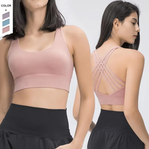 Nouveau soutien-gorge de sport léger printemps/été pour femme avec bretelles multiples et dos croisé, maintien élevé, logo frontal - Product Image 5