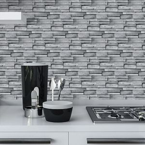 12 pz Peel Stick grigio chiaro da parete acqua resistente all'olio economico cucina arredo bagno per affitto a parete - Product Image 1