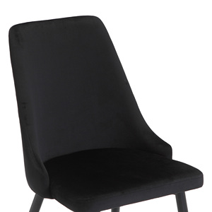 Sillas de Comedor Modernas Negras, Tapizadas en Tela, con Patas de Metal con Recubrimiento de Polvo Negro, Respaldo Alto para Cocina - Product Image 5