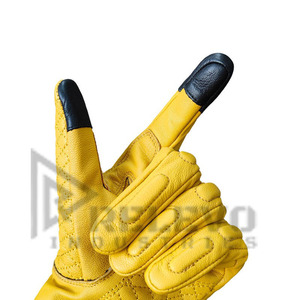 Gants de moto en cuir véritable, unisexes, à doigts entiers, avec coque de protection rigide, résistants à l'usure, pour la conduite et les loisirs, universels - Product Image 5