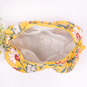 Trousse de Maquillage Portable Grande Capacité en Coton Écologique Résistant à l'Eau, Douce et Florale, Personnalisable en Usine, Haute Qualité - Product Image 5