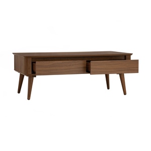 Elegant Durable Portable <b>Walnut</b> Veneer Rectangular Dover <b>Coffee</b> <b>Table</b> Malaysian Oak Legs Easy Assembly for Modern Living Room - Product Image 3