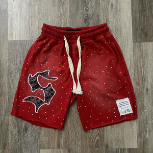 Pantalones Cortos de Algodón para Hombre con Estampado de Verano, Bajo sin Rematar de Alta Calidad con Pedrería, Efecto Desgastado por el Sol, Lavado Ácido, Secado Rápido, Transpirables, Estilo Urbano - Product Image 5